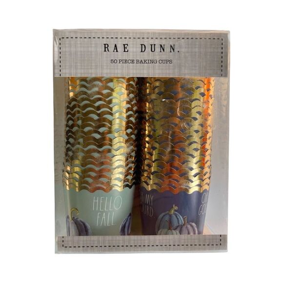 Rae Dunn 60 Piece Fall Cupcake Baking Liners Oh My Gourd Hello Fall NWT - Picture 1 of 5